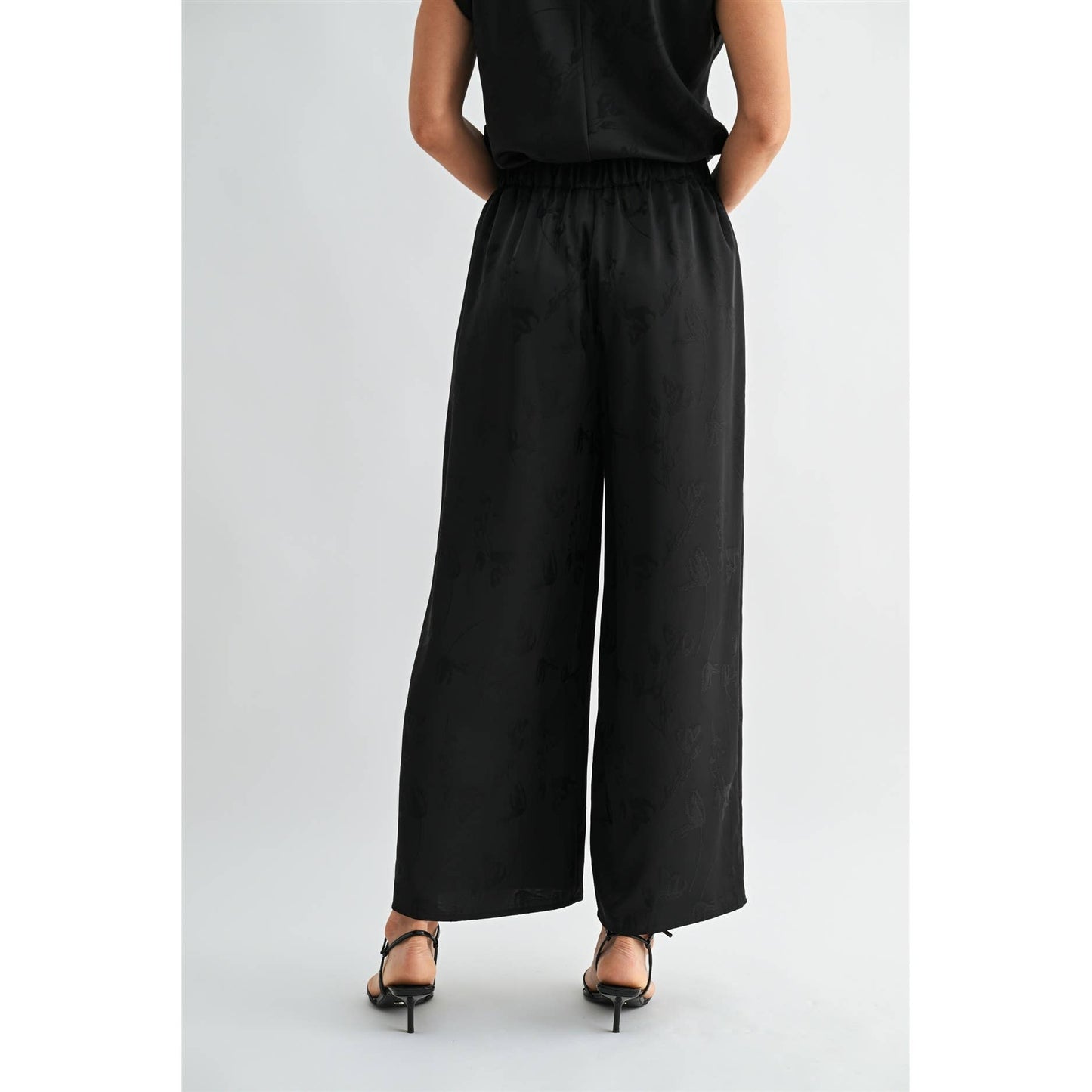 SATIN JACQUARD PANTS