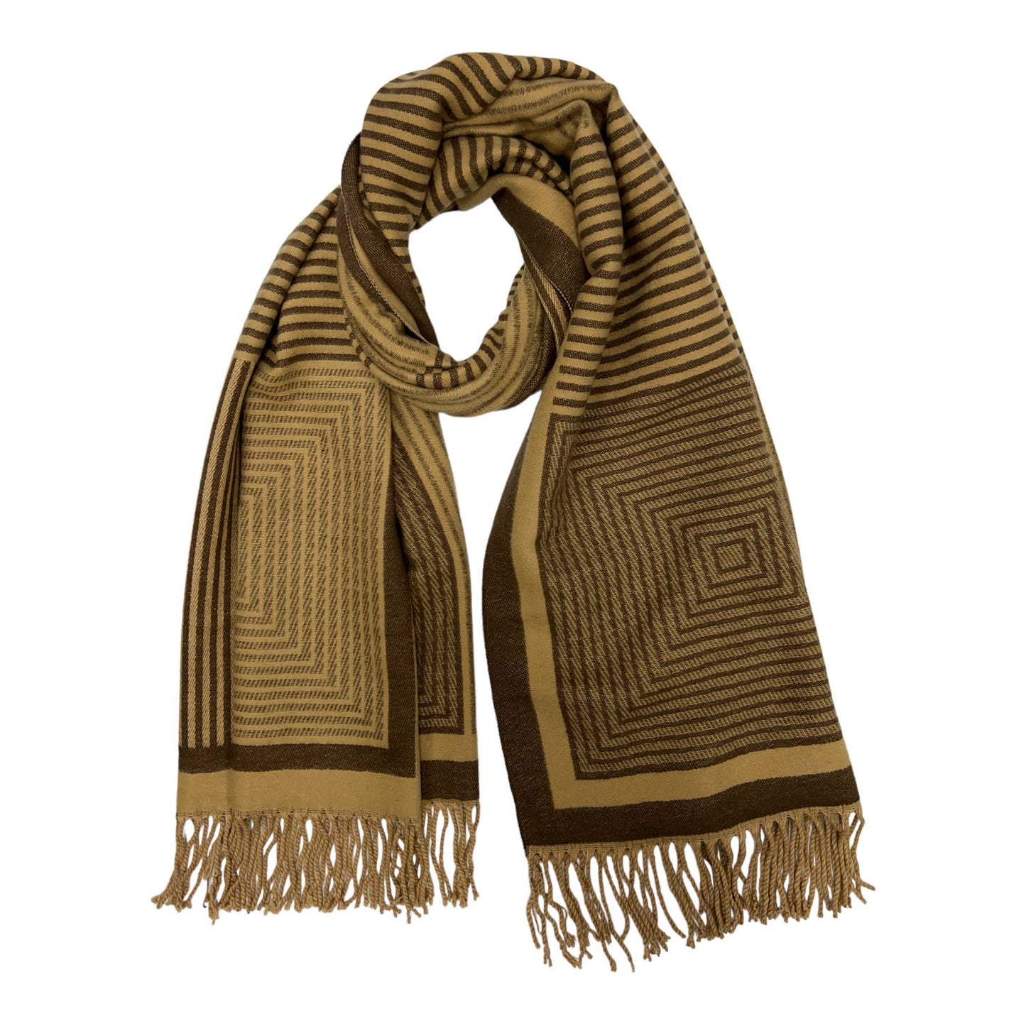 London Scarves - Maze print winter scarf on cashmere blend scarf