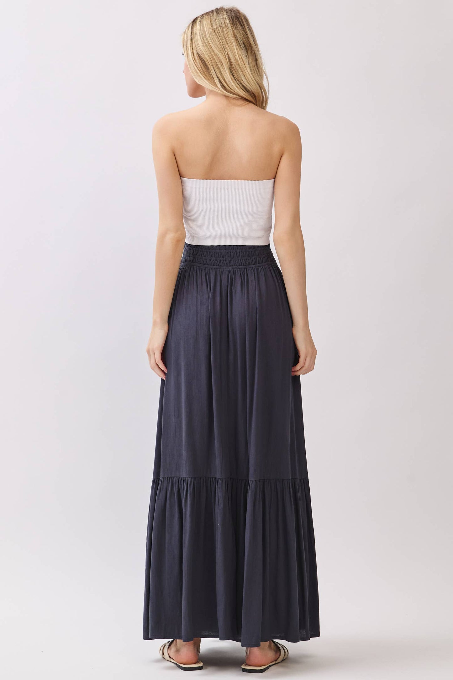 Ruffled Smocked Waist Tiered Maxi Skirt - Final Touch