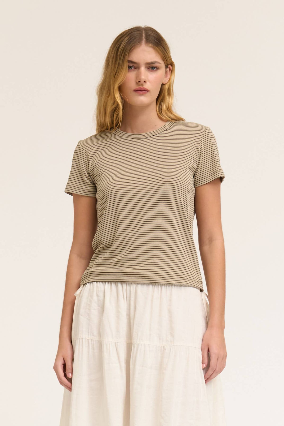 Grade & Gather - 42282 - STANDARD FIT STRIPE COTTON T SHIRT
