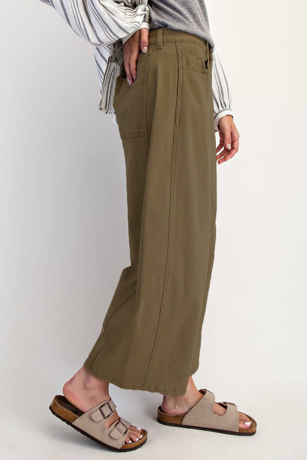 COTIERRA - MID RISE BARREL COTTON TWILL JEANS