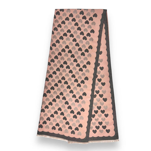 London Scarves - Hearts pattern print on scarf