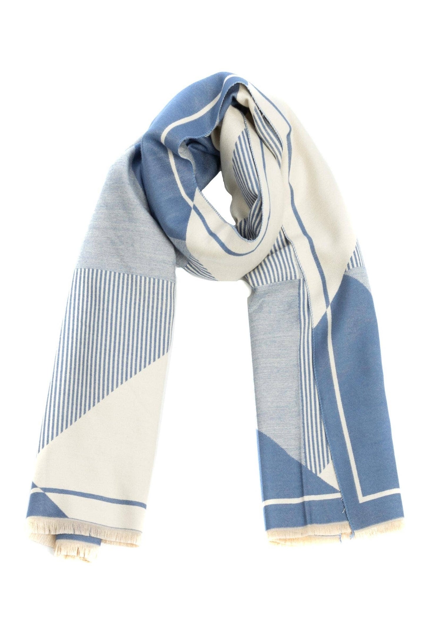 SAACHI - Geometric Striped Reversible Scarf