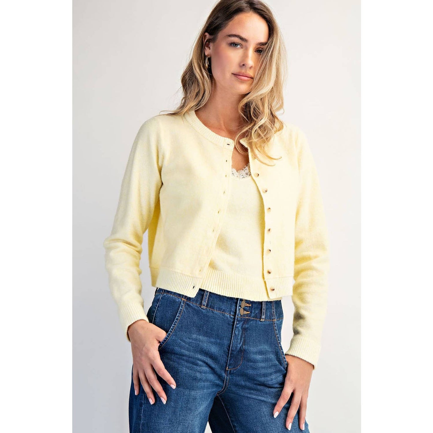 COTIERRA - SOLID CASHMERE CARDI