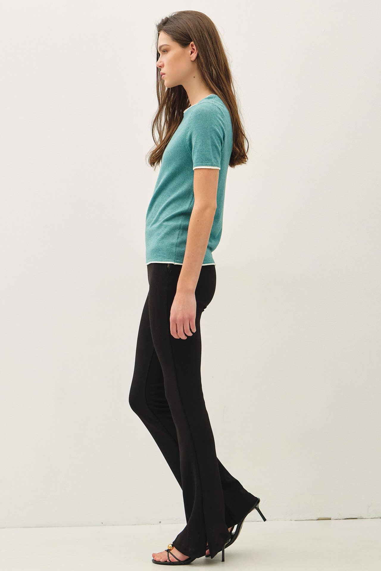 Be Cool - LAYERED LOOK ESSENTIAL SHORT SLEEVE  SWEATER TOP