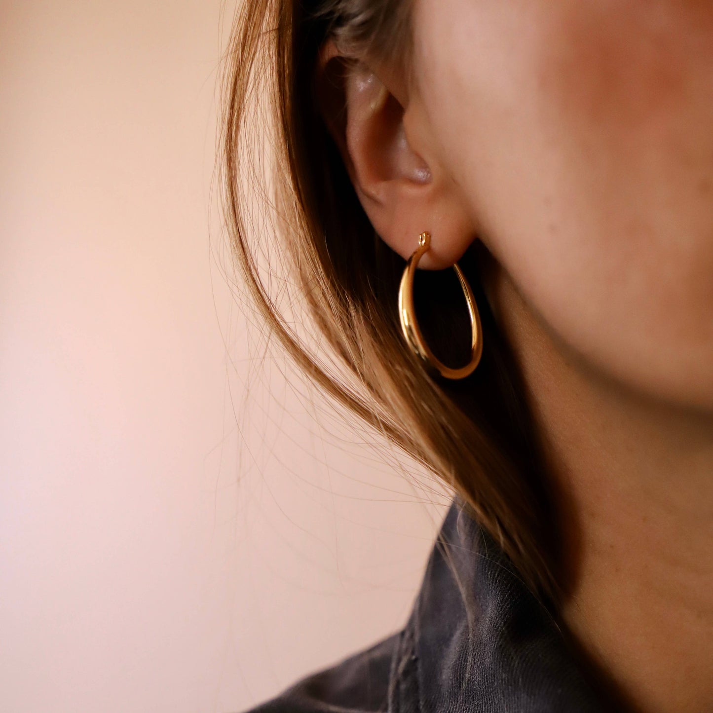 Katie Waltman Jewelry - LARGE TEARDROP HOOP EARRINGS