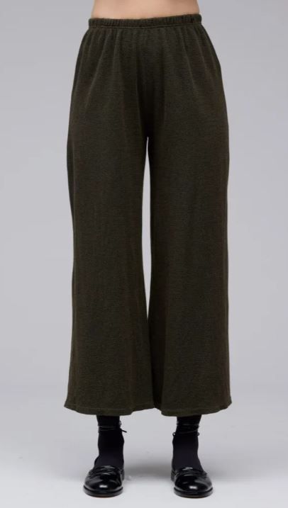 CROPPED PANT-MARLED SWEATER KNIT