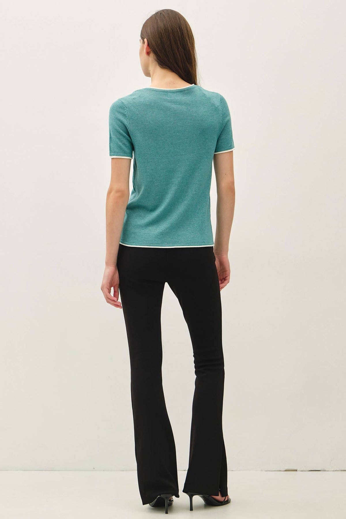 Be Cool - LAYERED LOOK ESSENTIAL SHORT SLEEVE  SWEATER TOP