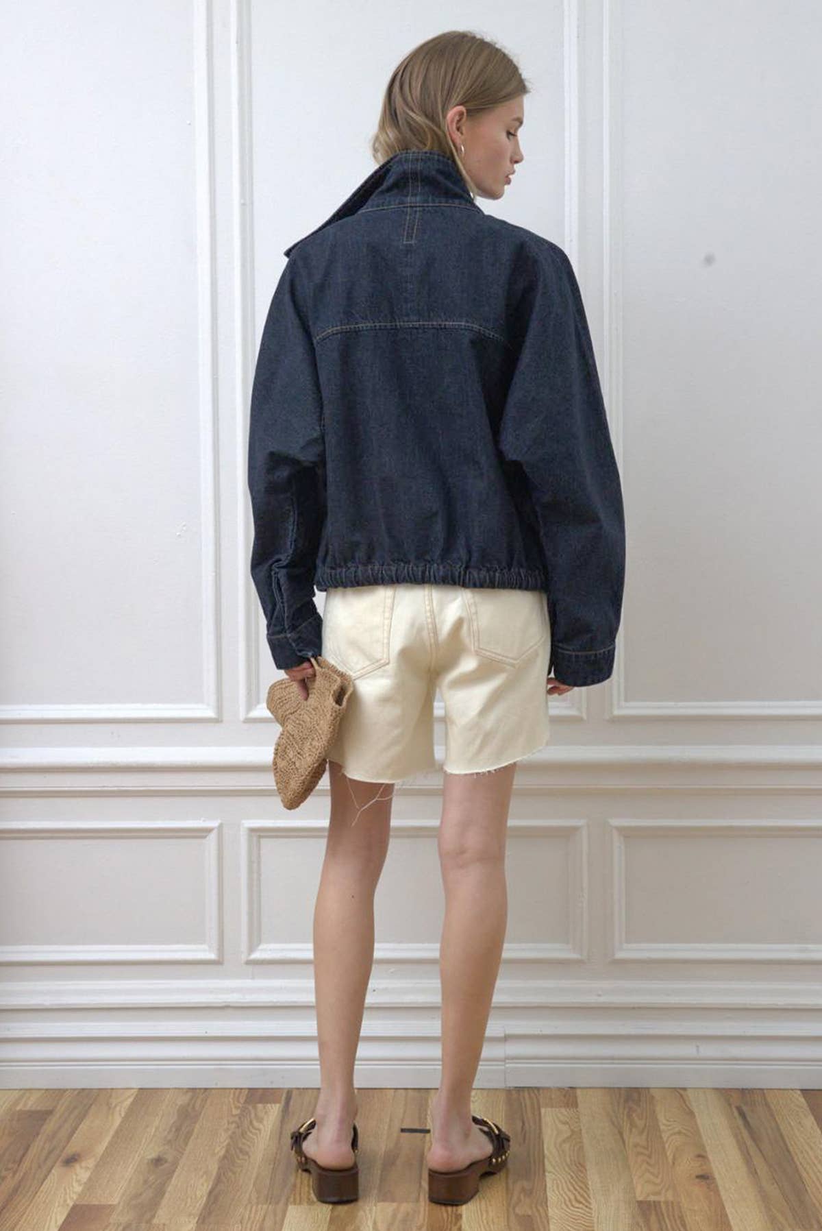 RAISONNEL - High Neck Waist Denim Jacket - RJ1120