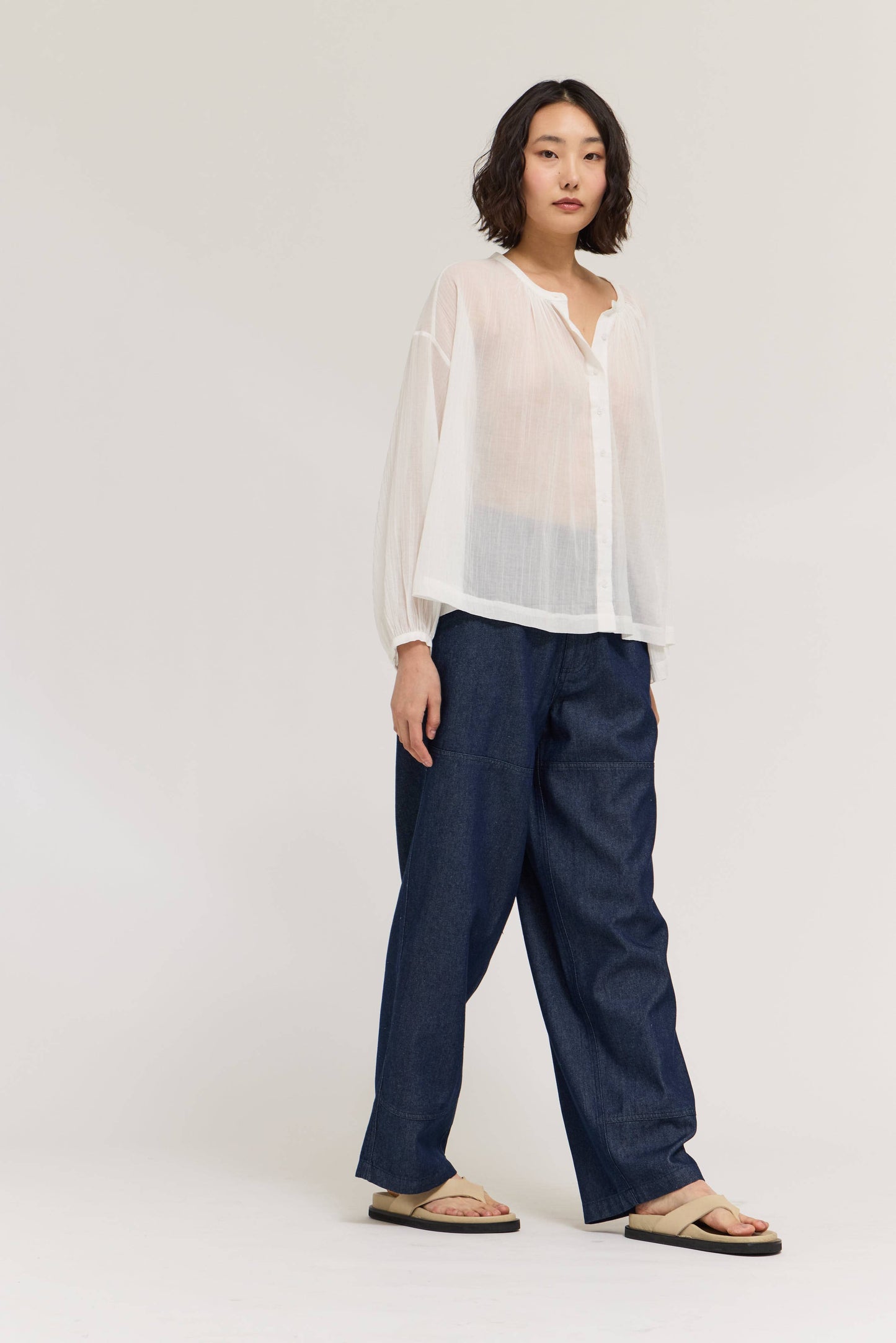 Grade & Gather - 50727AD - HIGH RISE BALLON FIT DENIM PANTS