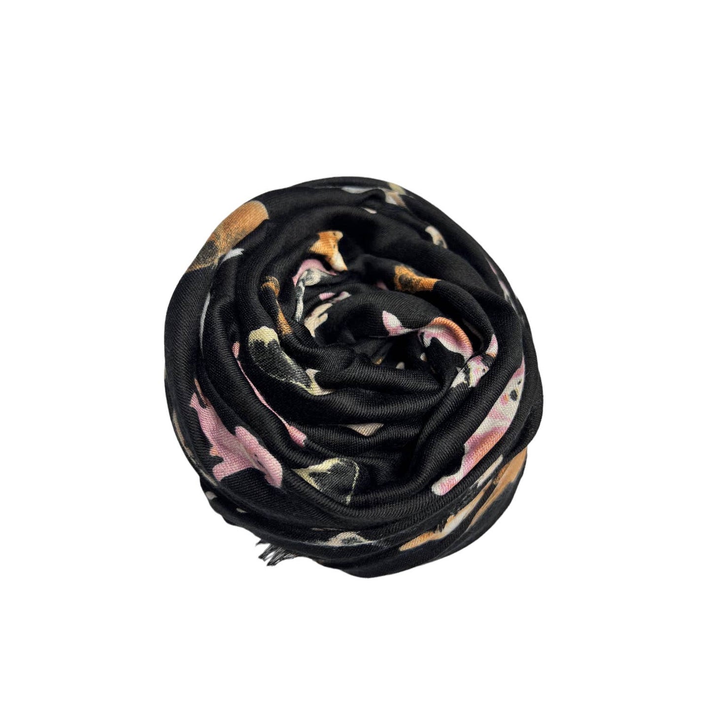 London Scarves - Dog print with mix breeds on medium lightweight print