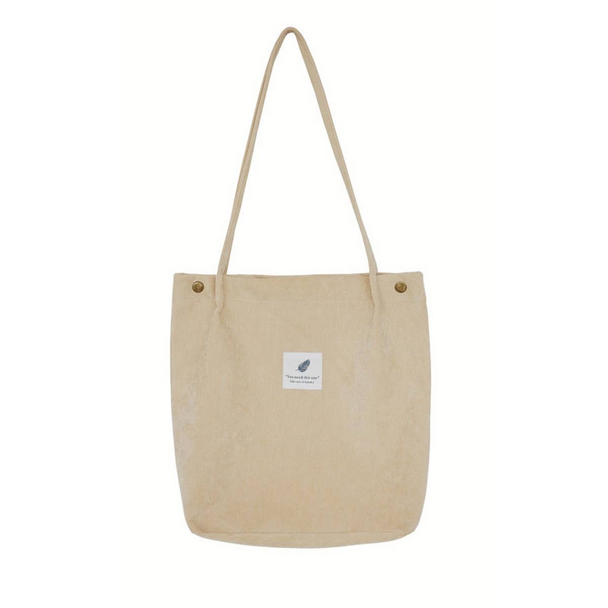 CORDUROY SNAP-BUTTON LARGE-CAPACITY SHOULDER BAG - NINEXIS
