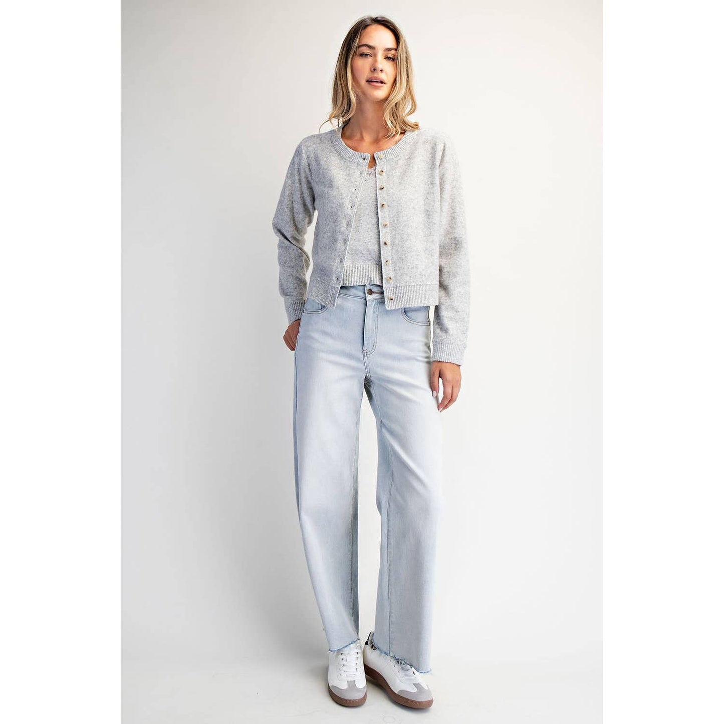 COTIERRA - SOLID CASHMERE CARDI