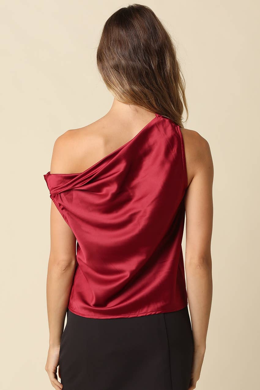 Kenzie One Shoulder Satin Top