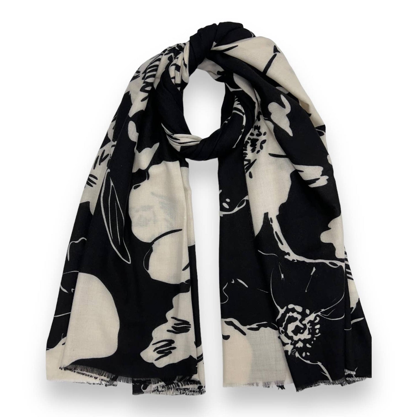 London Scarves - Flower sketch print on medium weight scarf