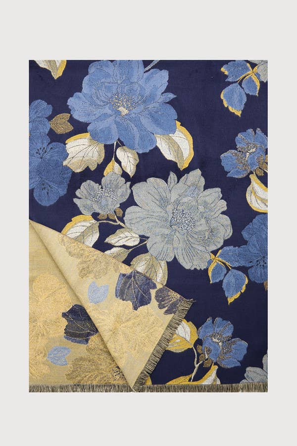 SAACHI - Gilded Floral Reversible Scarf