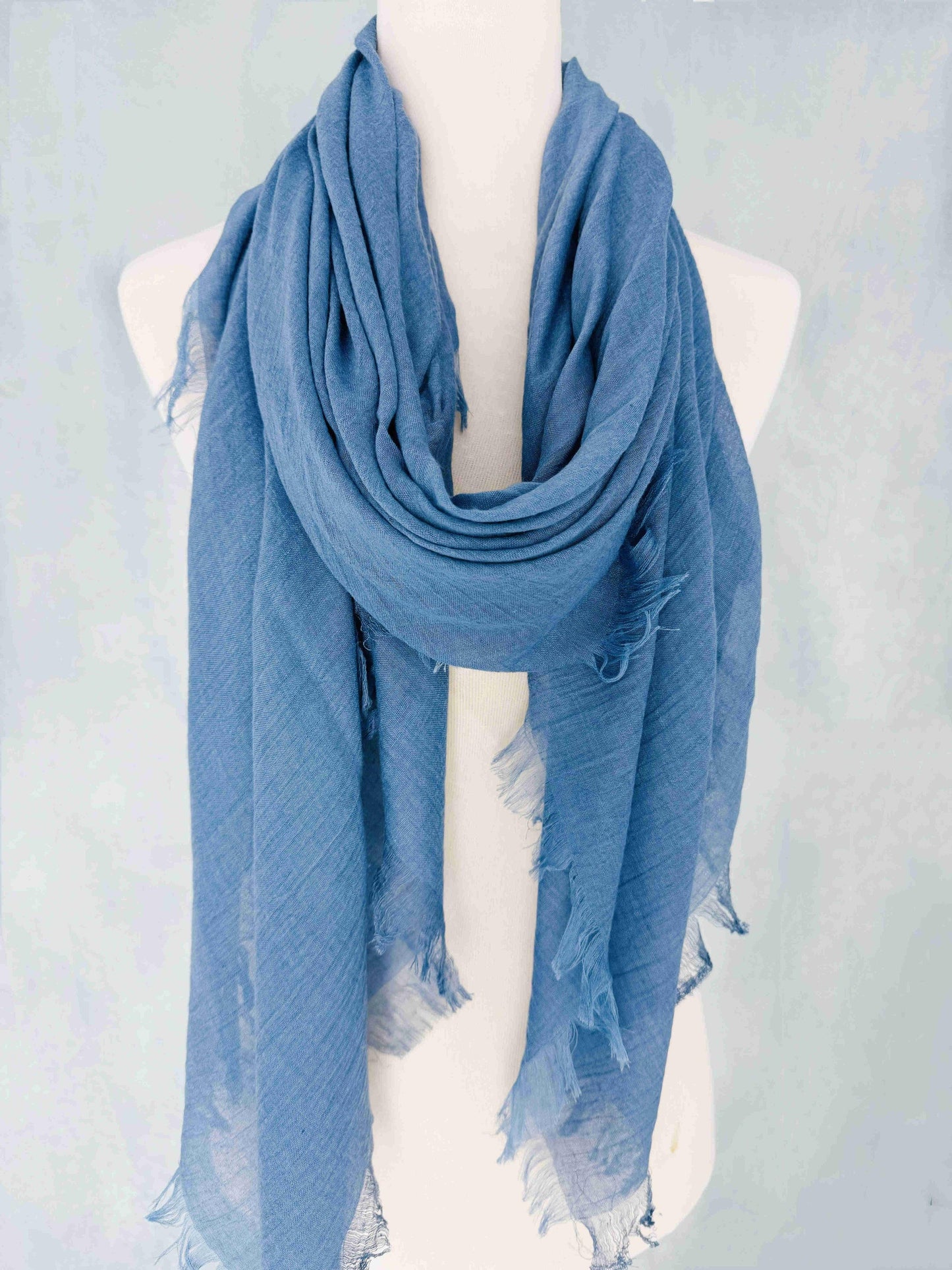 JC Sunny Fashion - JC021022 Soft As Cashmere Oversized Solid Frayed-Edge Scarf Shawl