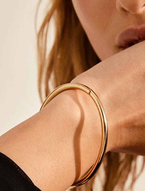 Sofia-Hinge Bangle 14K Gold  Waterproof- PVD plated