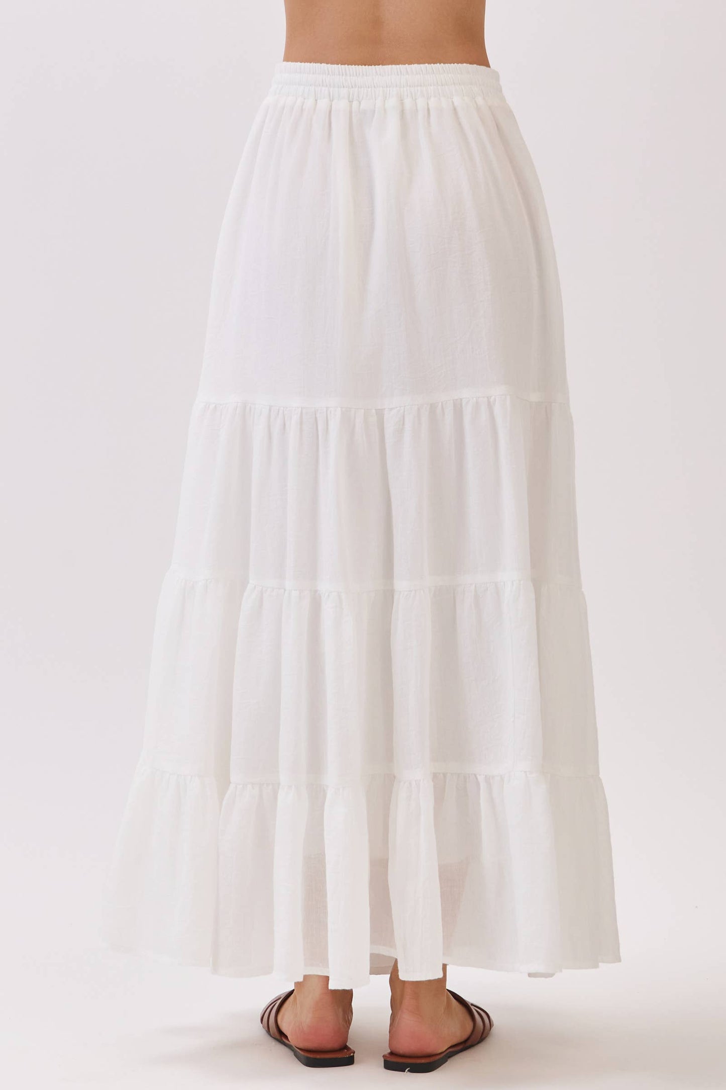 Tiered Coconut Tie Detail Maxi Skirt - Final Touch