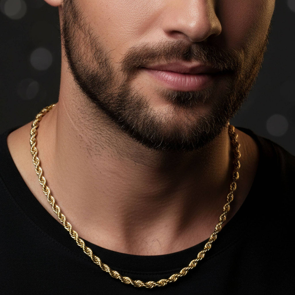 Gold Rope Chain Necklace - WJW