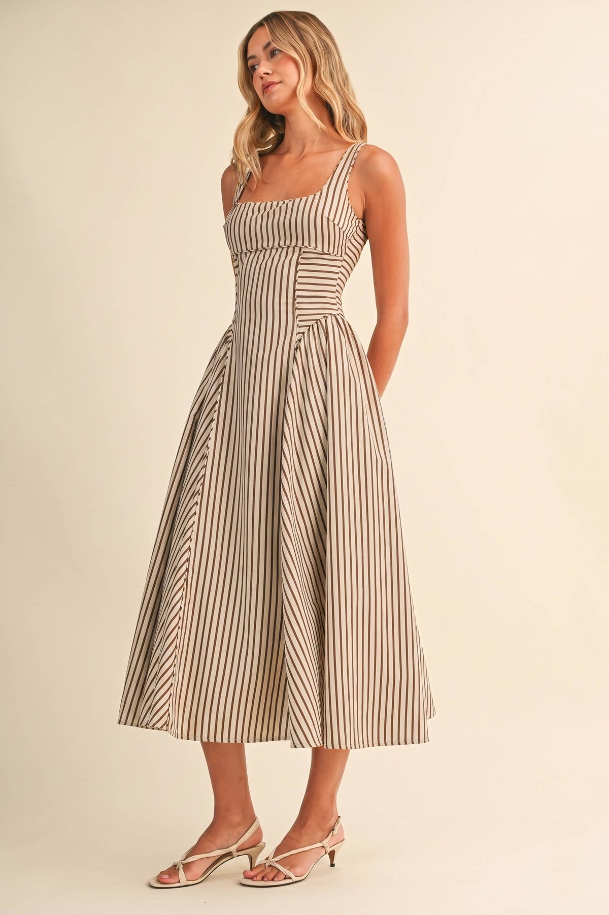 STRIPED MIDI DRESS - Klesis