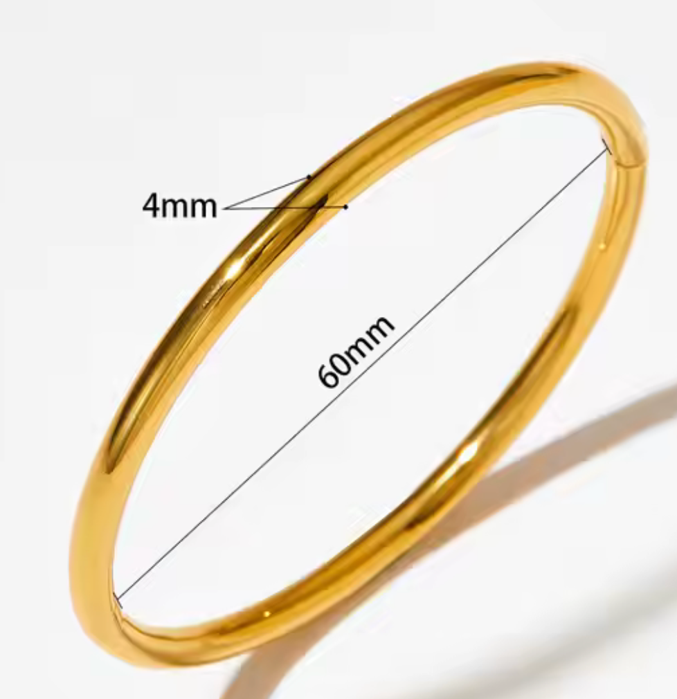 Sofia-Hinge Bangle 14K Gold  Waterproof- PVD plated