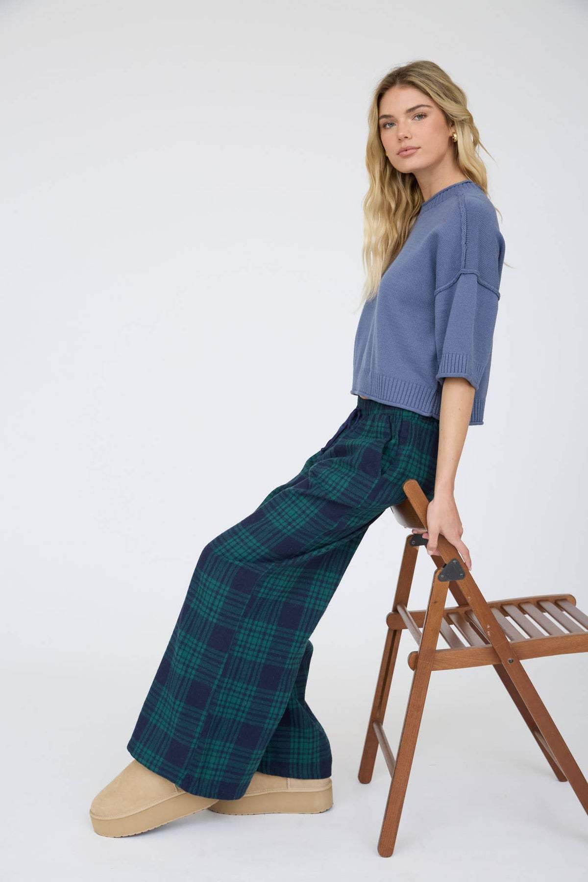 EXPOSED SEAM DROP SHOULDER SHORT SLEEVE PULLOVER - Blu Pepper