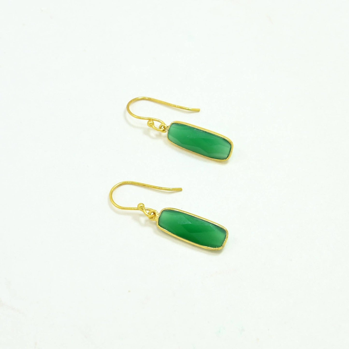 Schmuckoo x Noyre Berlin - Polina Earring Gold Plated Silver 925 - Green Onyx