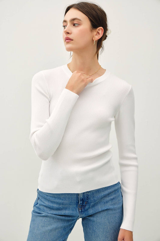 Be Cool - CLASSIC CREWNECK LONG SLEEVE RIB SWEATER
