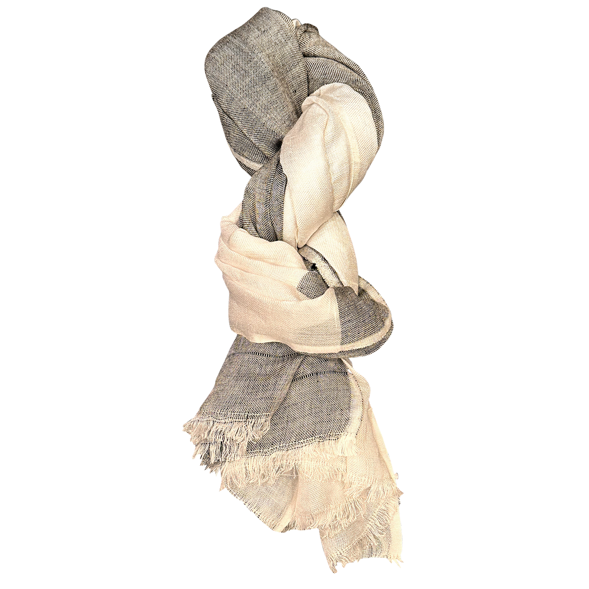Chloe & Lex - Pure Linen with Feather Fringe Lightweight Scarf for Women