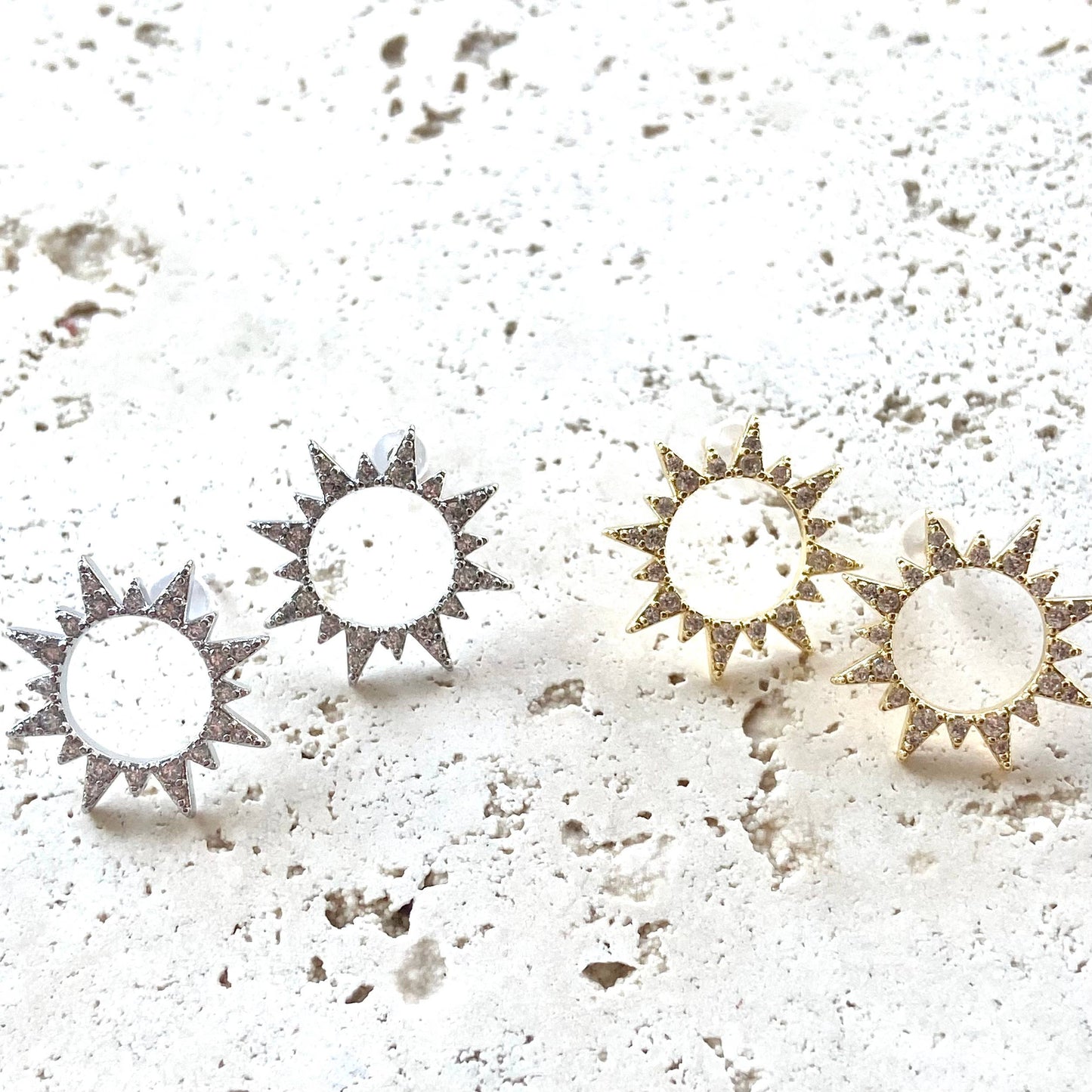 Sun Earrings, Crystal