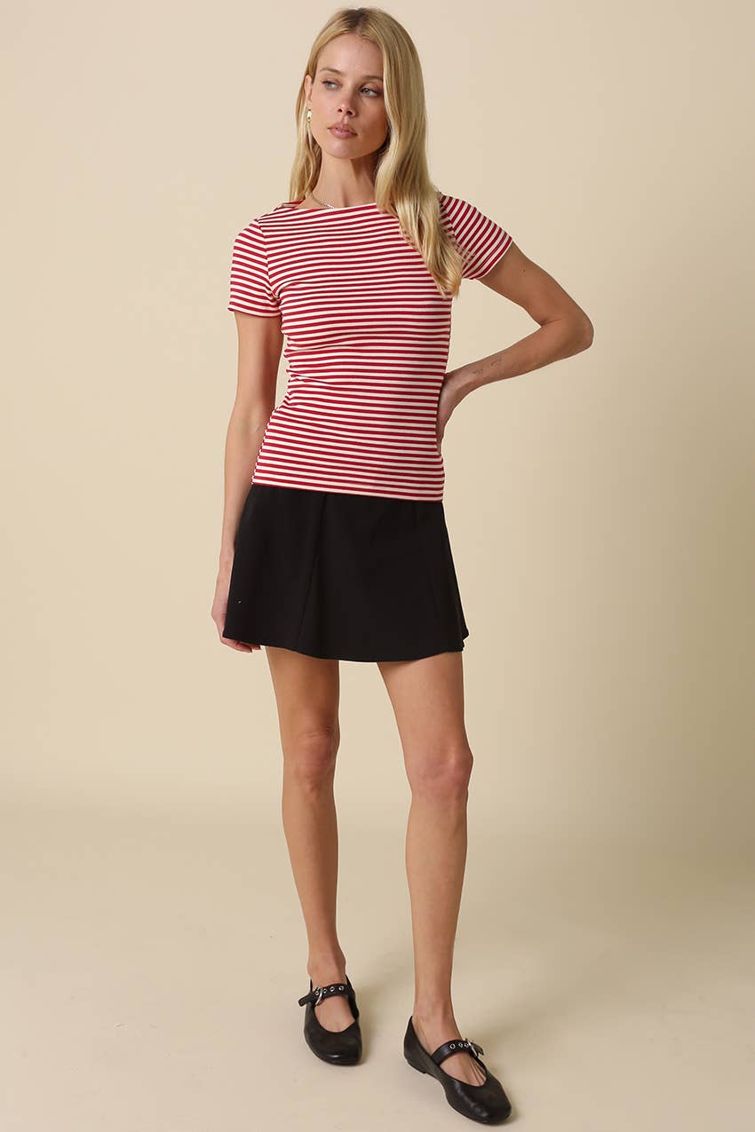 Olivaceous - Kate Striped Fitted Top