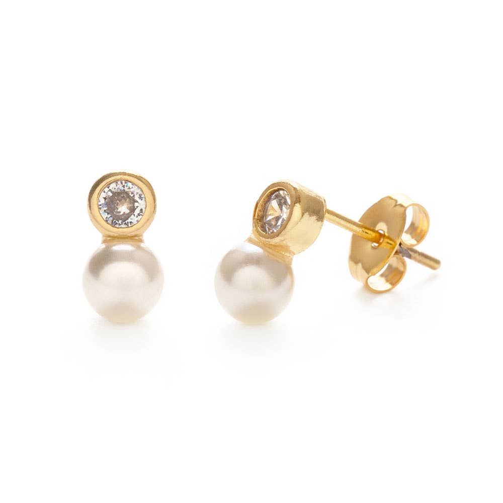 Amano Studio - Pearl + Crystal Stud Earrings