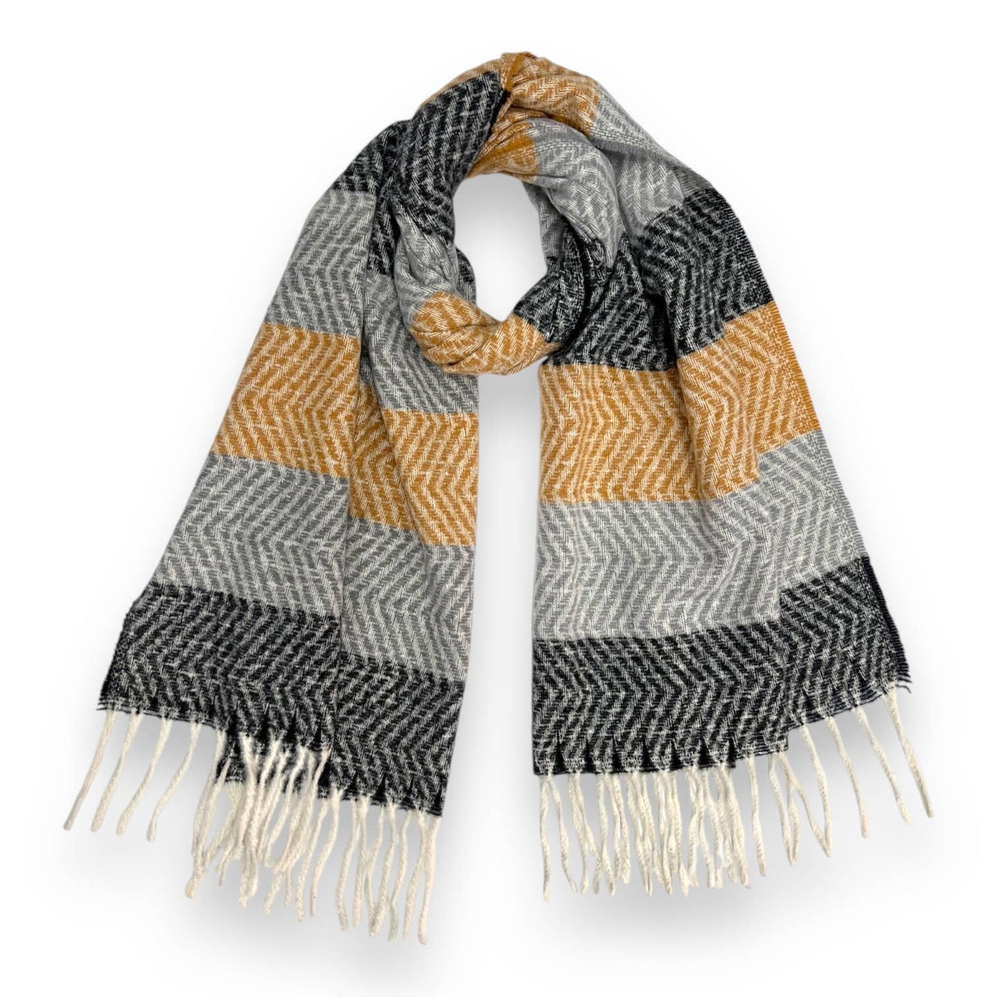 London Scarves - Colourful striped zigzag winter scarf