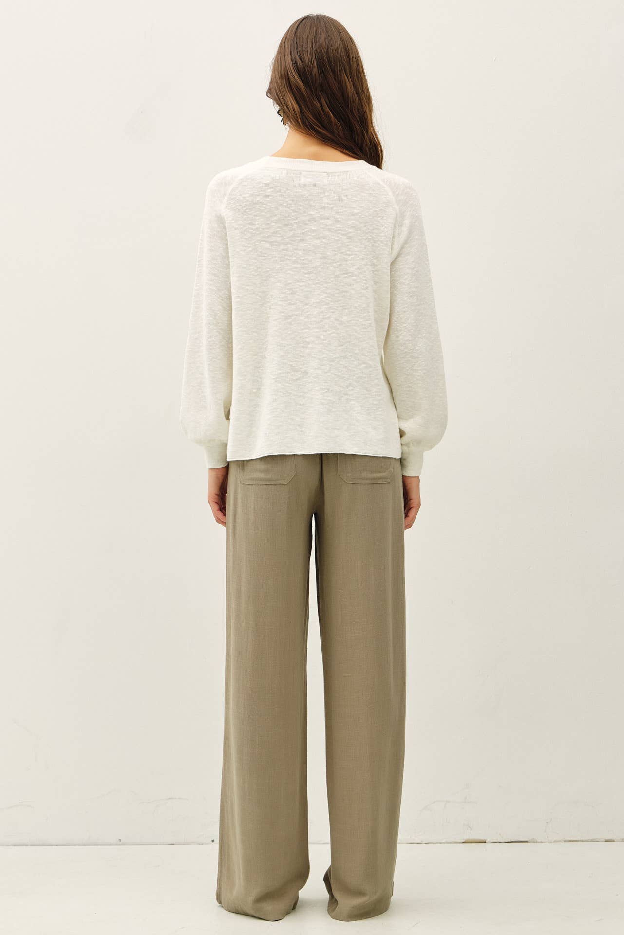 Be Cool - RAGLAN LONG SLEEVE PULLOVER SLUB YARN KNIT SWEATER