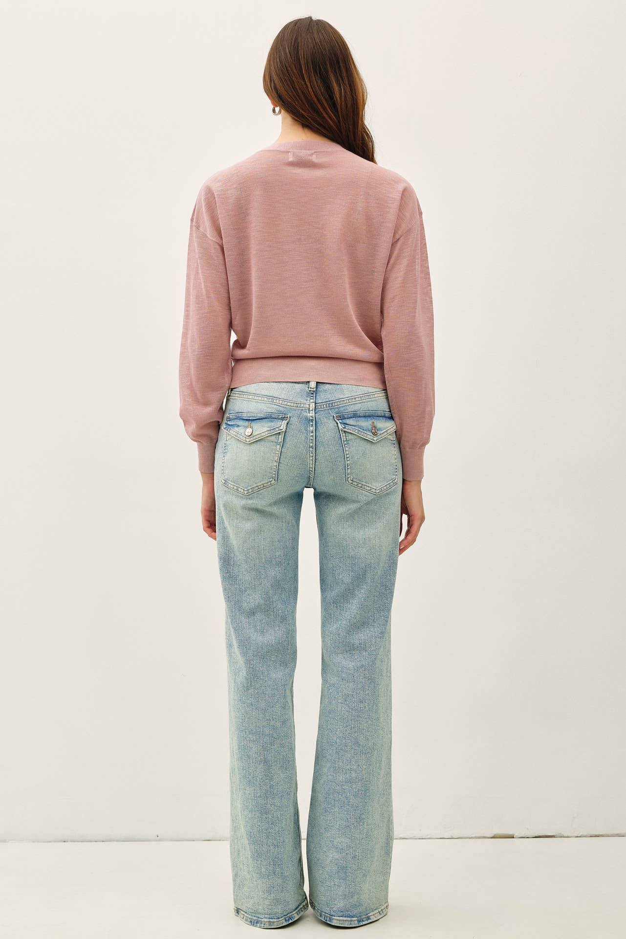 Be Cool - ULTRA FINE SLUBBED V-NECK FINE KNIT CARDIGAN
