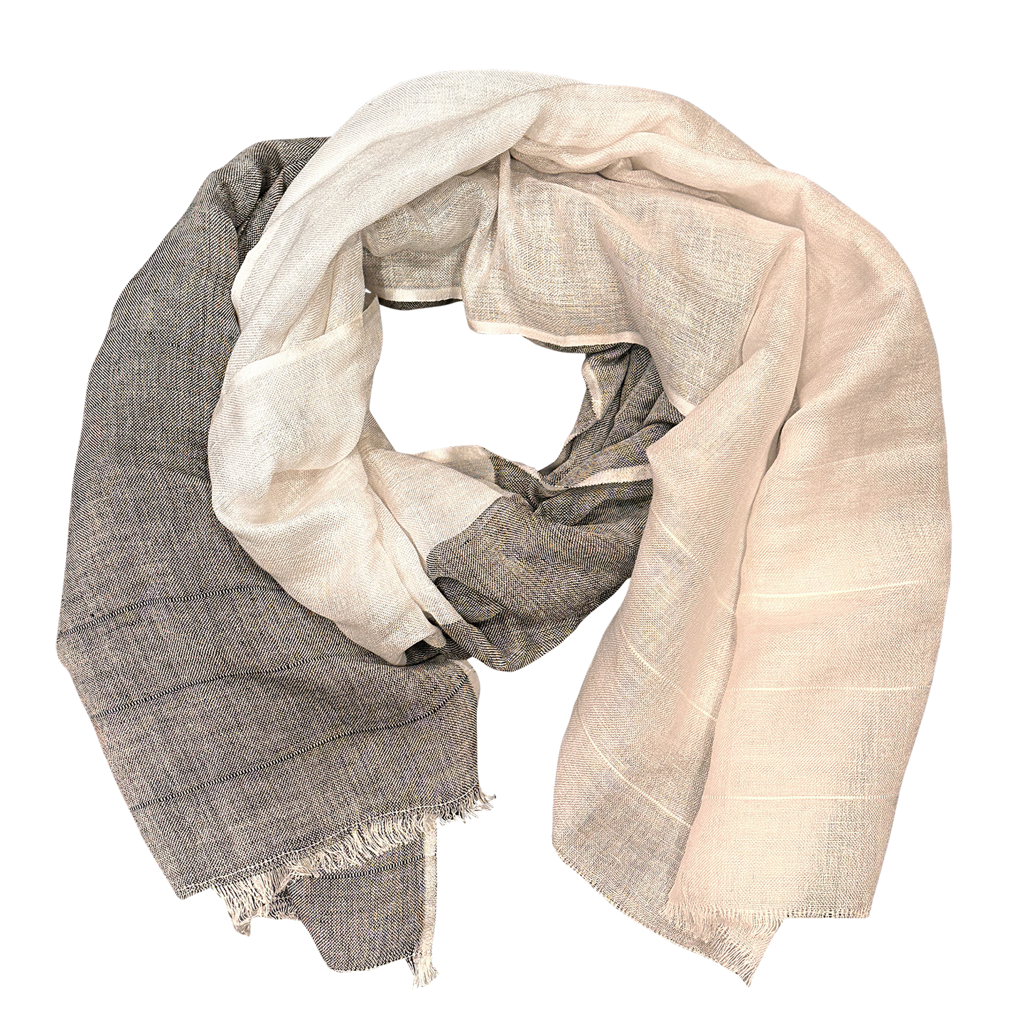 Chloe & Lex - Pure Linen with Feather Fringe Lightweight Scarf for Women