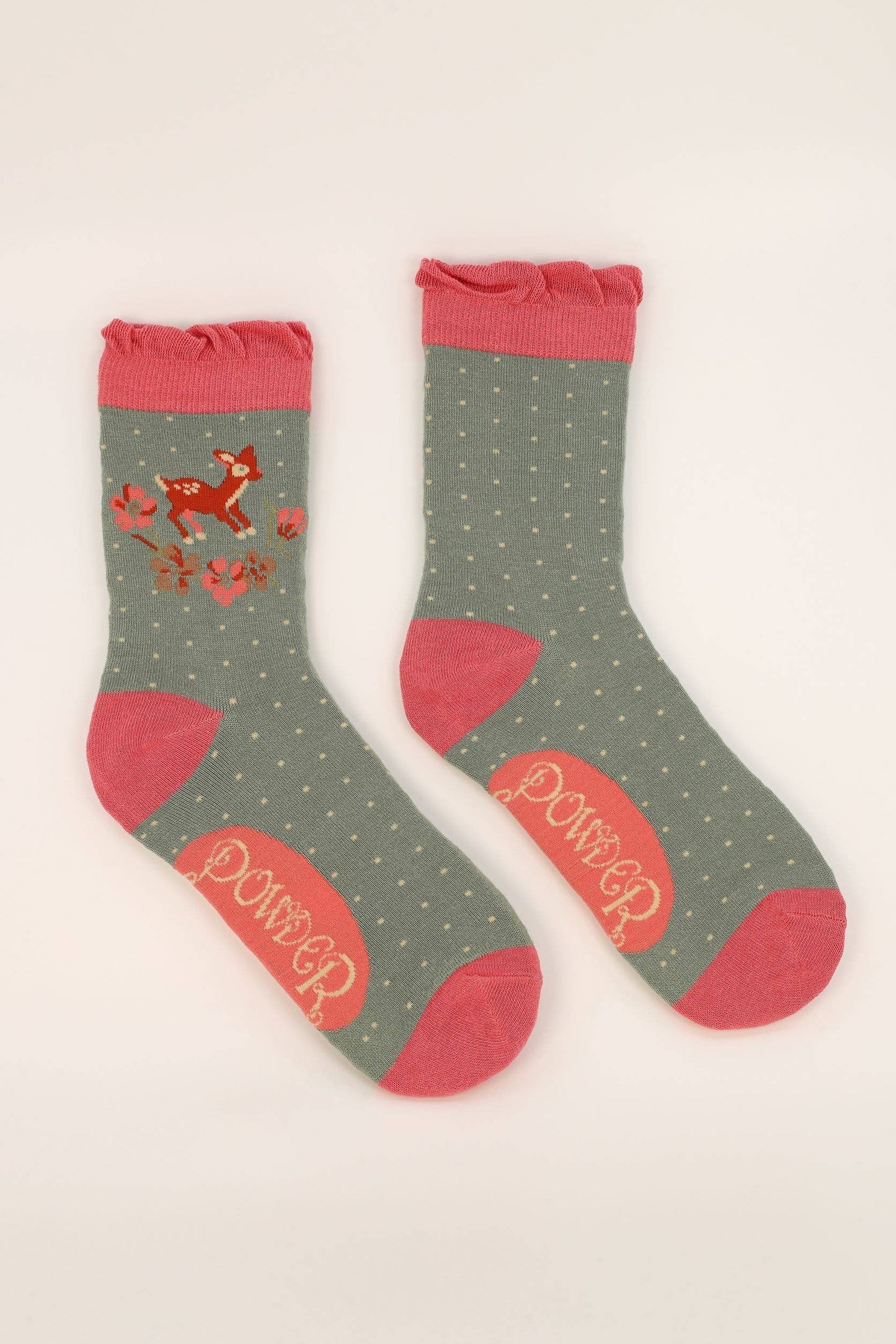 Powder Design inc - Vintage Fawn Ankle Socks - Sage