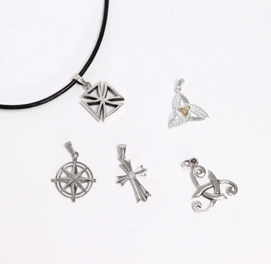 Black Leather Cord Necklace w/ Stainless Steel Lobster Clasp