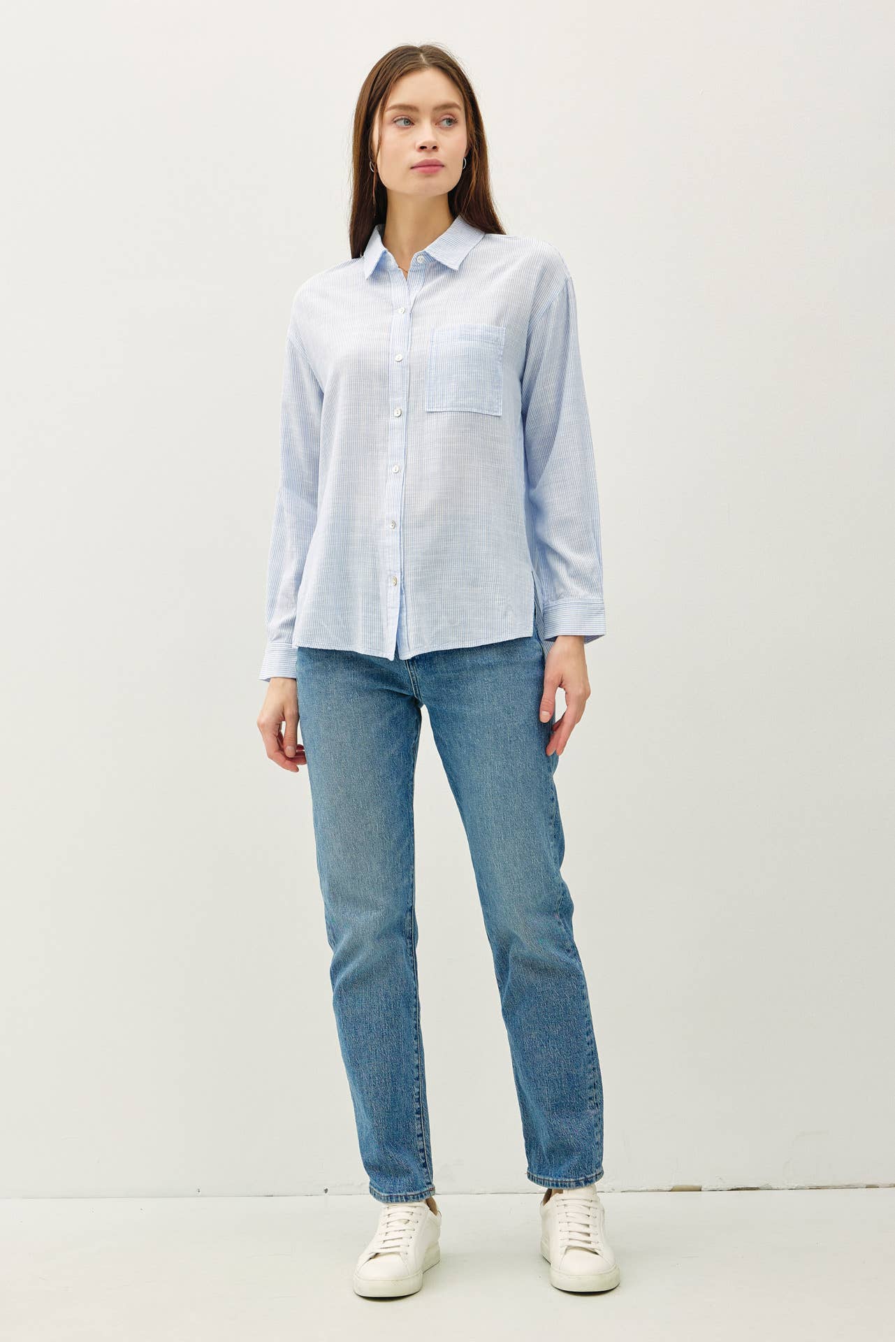 Be Cool - PINSTRIPE BUTTON DOWN SHIRT