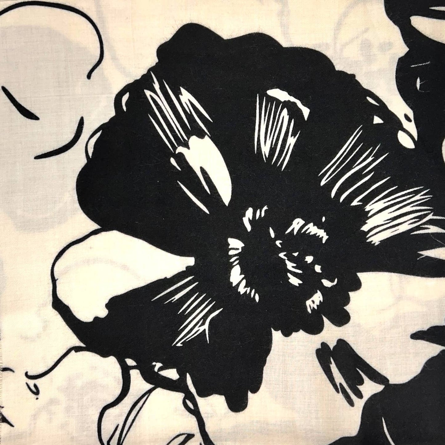 London Scarves - Flower sketch print on medium weight scarf