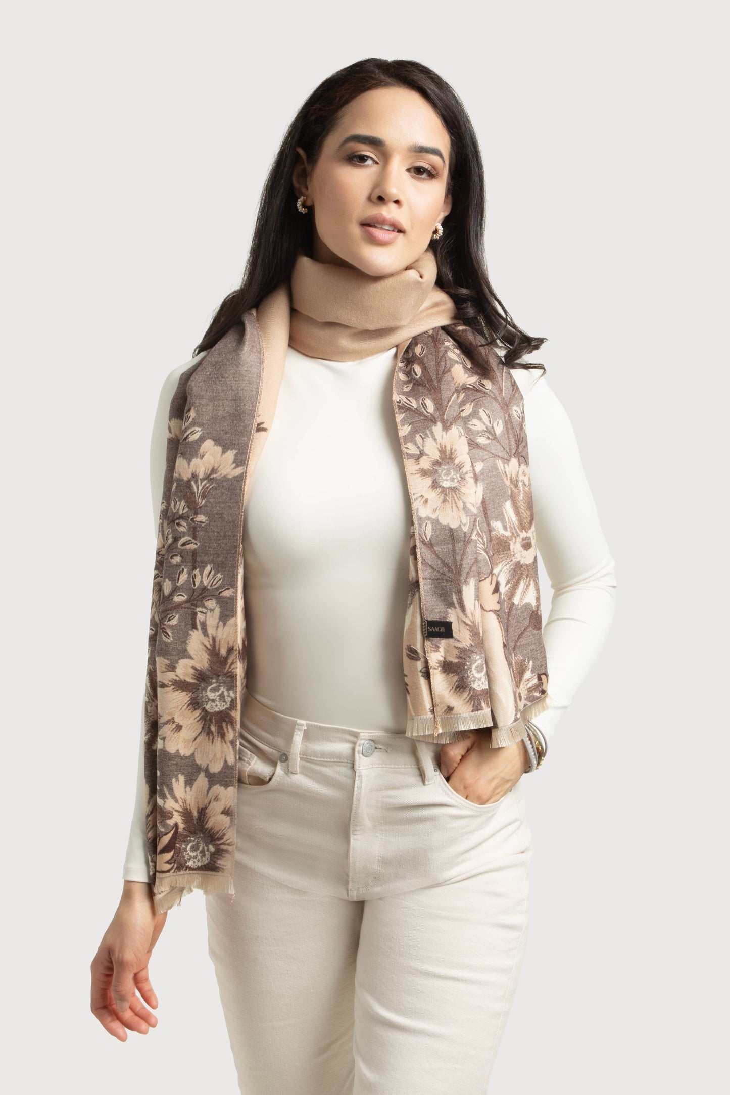 SAACHI - Reversible Floral Oversized Scarf