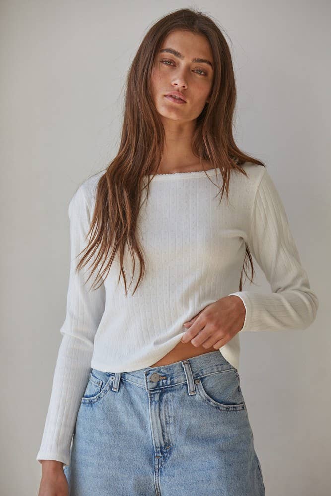 By Together - L8622 | Knit Polyester Rayon Spandex Pointelle Long Sleeve