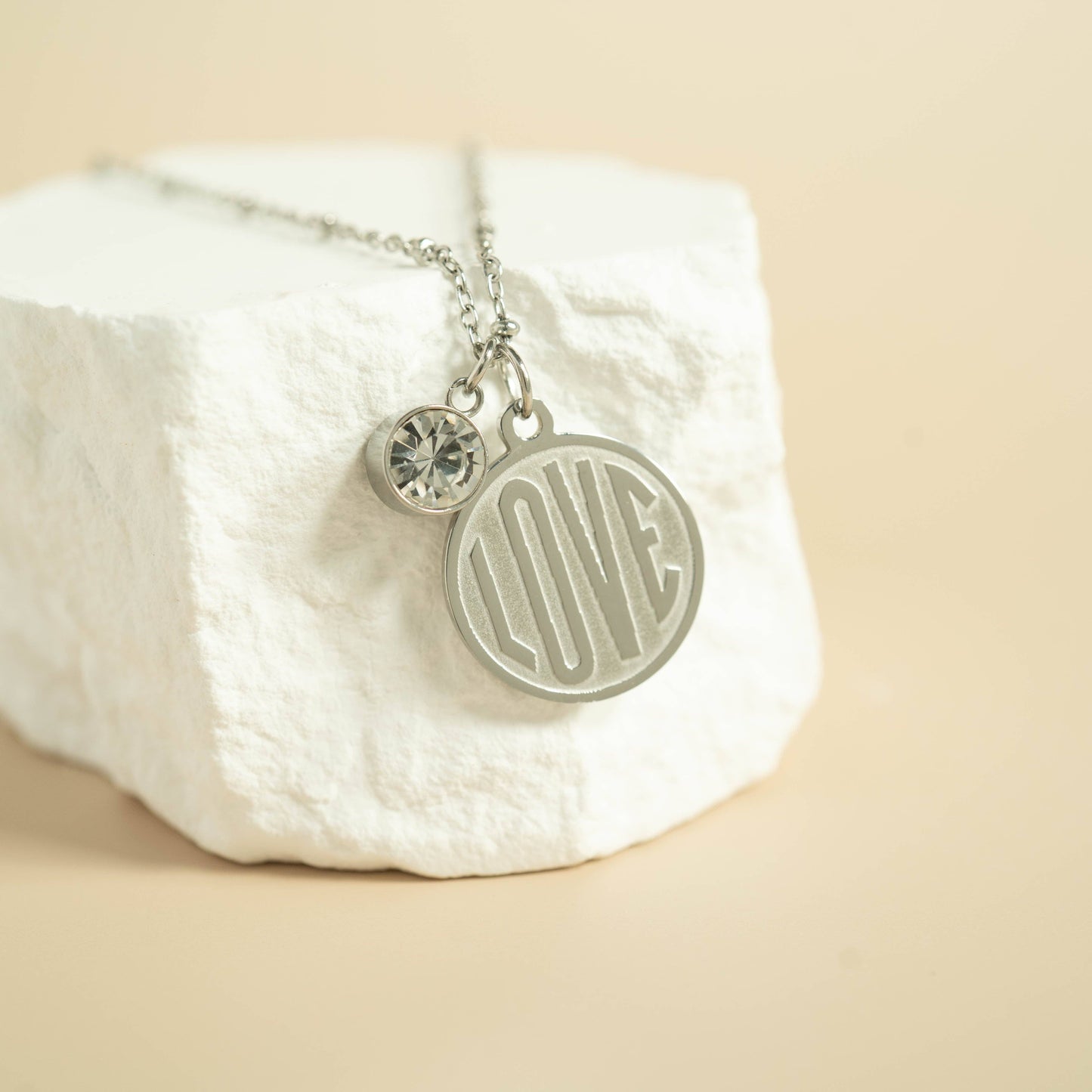 Stainless Steel Round Birthstone Charm (8mm)