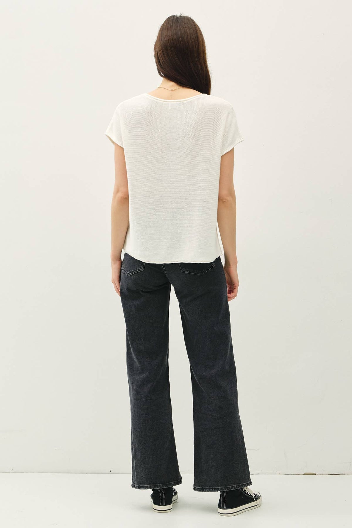 Be Cool - BOXY SHORT SLEEVE SWEATER W RAW SEAM
