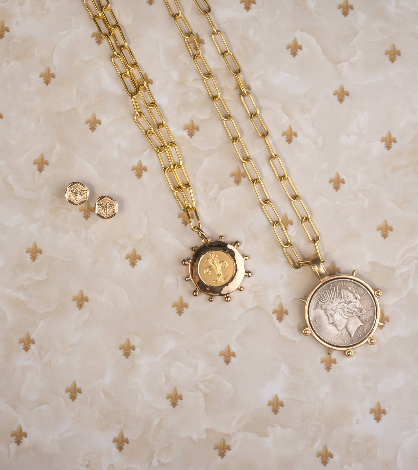 ali & bird jewelry - Bee coin necklace