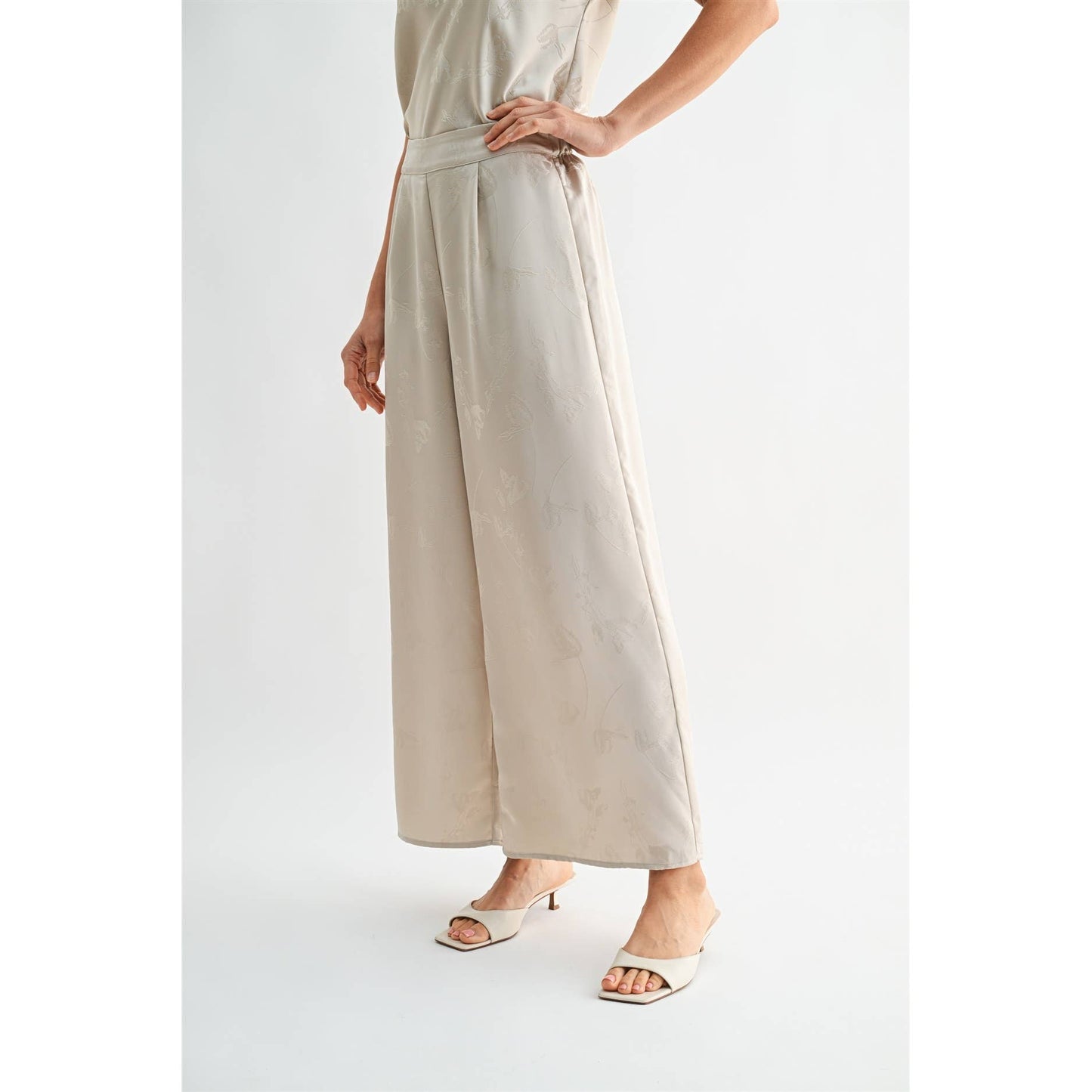 SATIN JACQUARD PANTS
