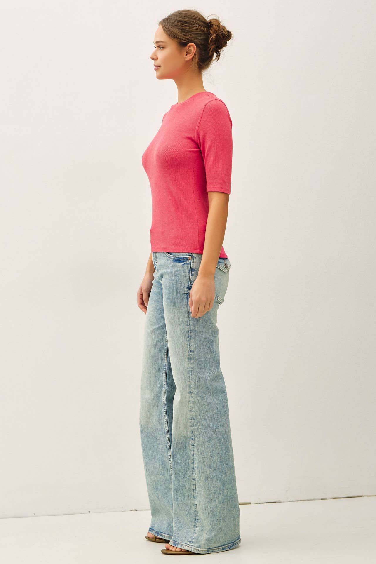 Be Cool - [NEW COLOR]MODAL CLASSIC RIBBED CREWNECK SHORT SLEEVE TOP