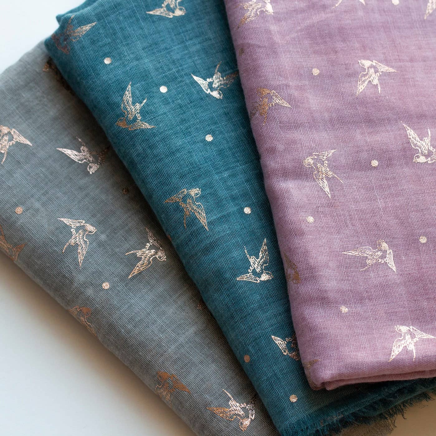 Studio Hop - Swooping Swallows Foil Gift Scarf