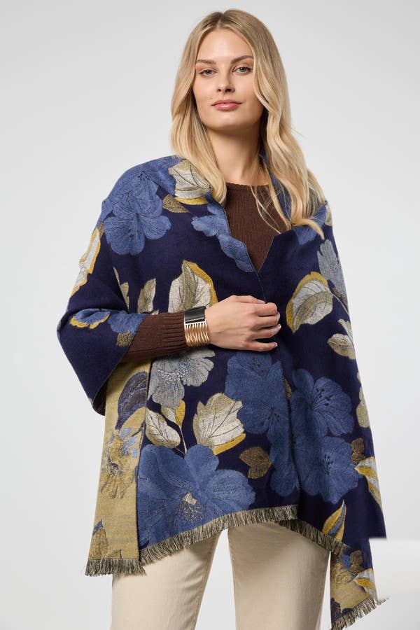 SAACHI - Gilded Floral Reversible Scarf